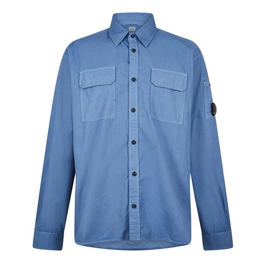 CP Company Lens Double Chest Shirt - Blue